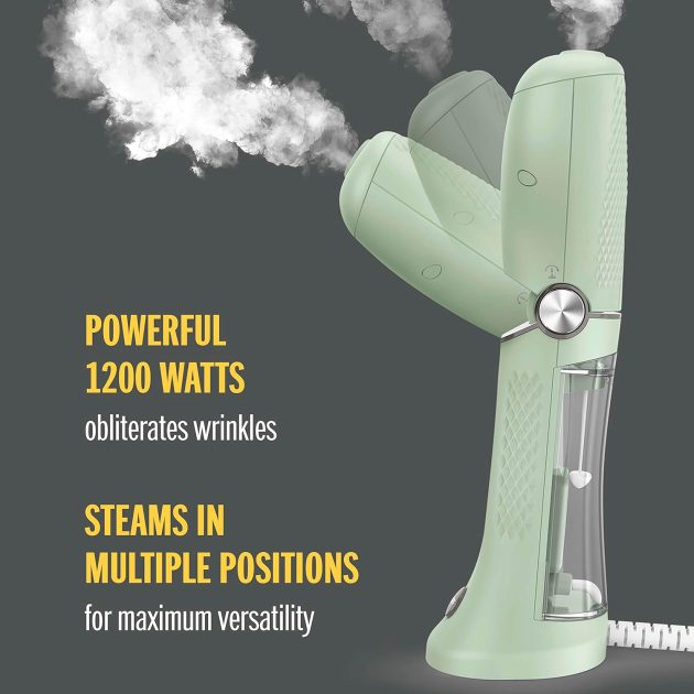 Conair Handheld Garment Steamer for Clothes, Turbo ExtremeSteam 1875W, Portable Handheld Design, Strong Penetrating Steam, White / Champagne