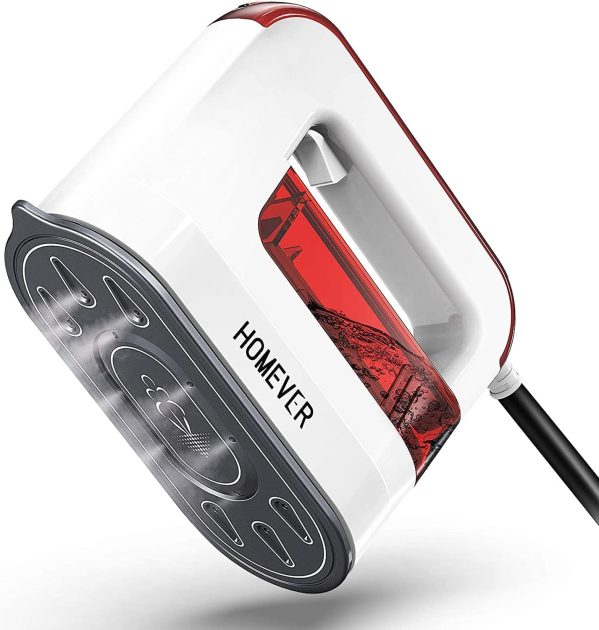 HOMEVER Steamer for Clothes, 1300W Clothing Steamer,Powerful Handheld Garment Iron Steamers, Horizontal and Vertical Ironing 4 in 1, 40s Fast Heat-up,Portable Mini Steamer for Home and Travel, Red
